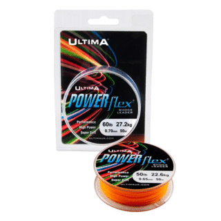 Ultima Powerflex Shock Leader Fishing Line: 1/2kg: Fire Orange: 50lb -  Exeter Angling