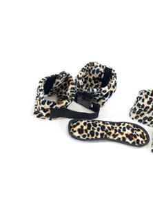 Sexy Lingerie Leopard Wrist Cuff Set