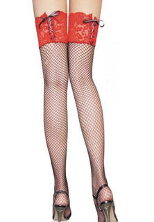 Lace Top Lace Up Stockings