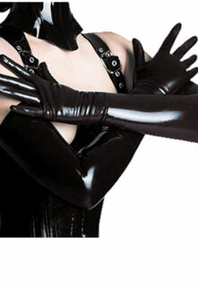 PVC Black Gloves Costume