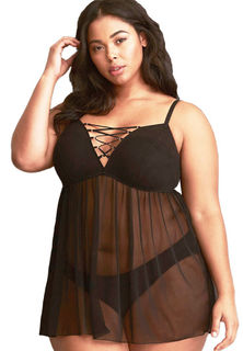Cross Front Plus Size Baby Doll Sexy Lingerie