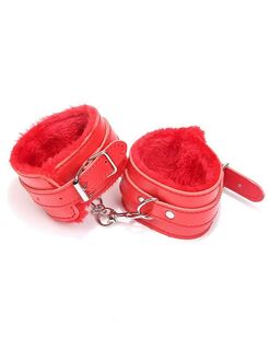 Red Fluffy Handcuffs Bondage