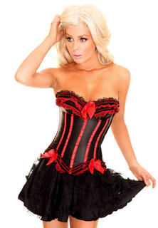 Sexy Lingerie Red Striped  Plus Size Corset
