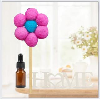Woolly Balls Home Stick Pink Flower Diffuser