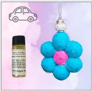 Woolly Balls Flower Blue Car Diffuser