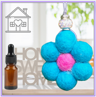 Woolly Balls Home Hanging Blue Flower  Diffuser