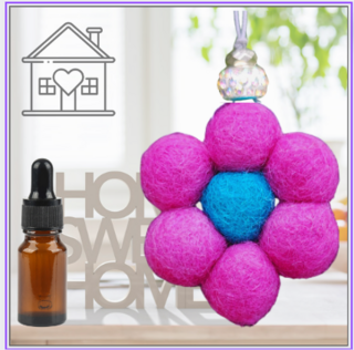 Woolly Balls Home Hanging Pink Flower Diffuser