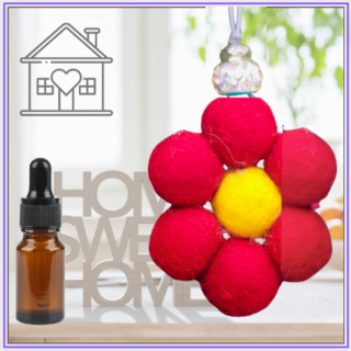 Woolly Balls Home Hanging Red  Flower  Diffuser