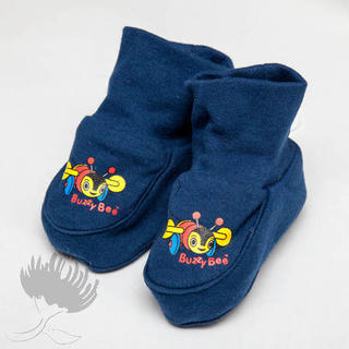 Buzzy Bee Navy Cotton Booties 0-6mths