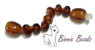 Baltic Amber Beads Extension 5cm - Cognac Coloured