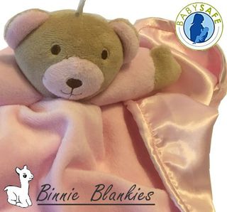 Binnie Blankie - Pink Baby Comforter with Rattle