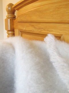 SILVER MOHAIR KING LONG THROW 245 x 125cm