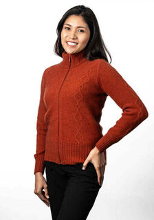 Cable Detail Jacket in Possum Merino Silk KORU/K0567