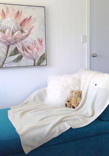 KORU Plated Herringbone Throw Blanket Possum Merino Silk K0966