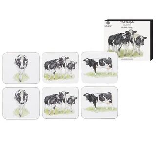 Meet The Girls Friesian Cow Coaster Set of 6