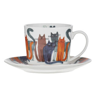Quirky Cats Cup and Saucer Set