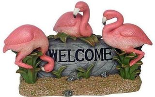 Pink Flamingo Welcome statue