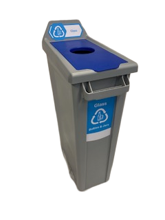 Recycling Bin 60Ltr Rectangle Blue / Glass - Trust