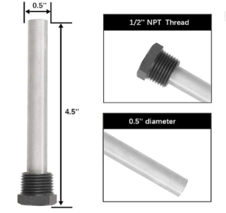 Atwood Hot Water Cylinder Replacement Magnesium Anode Rod