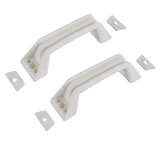 ZADI push handles for caravan, white plastic, pair, CAMEC