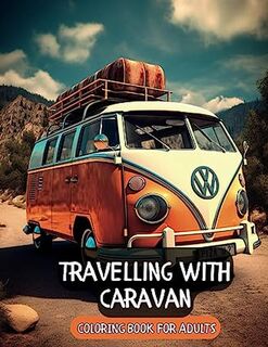 Travelling with caravan colouring in book