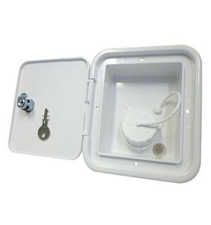 Locking Water Filler With Square Door, White, 165 x 152mm