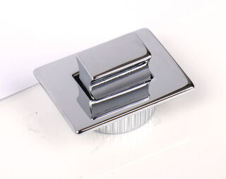 Push lock button, chrome, rectangular