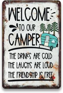 WELCOME TO OUR CAMPER metal sign