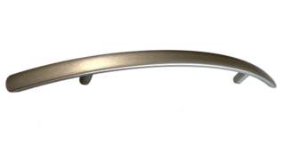 Bailey cupboard and drawer handle, curved, satin, 230 mm long