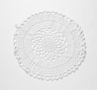 Small White Crochet Rug/Throw