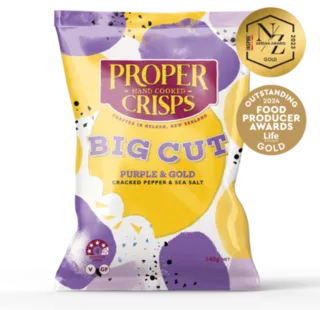 Proper Crisps Big Cut - Purple & Gold Cracked Pepper & Sea Salt 140g