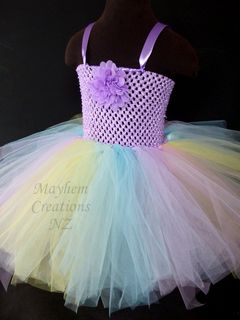 Mayhem Creations Pastel Rainbow tutu dress