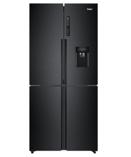Haier 565L Quad Door Refrigerator Freezer 84cm, Water Dispenser, Black