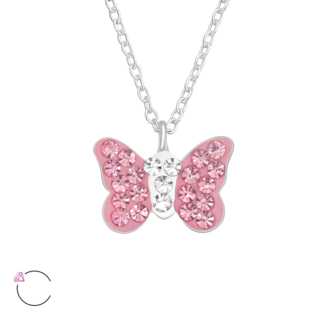 Butterflyl Necklace - Rose Crystal