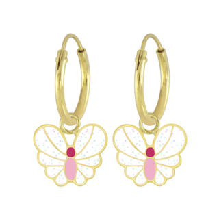 Butterfly Hoops 14K