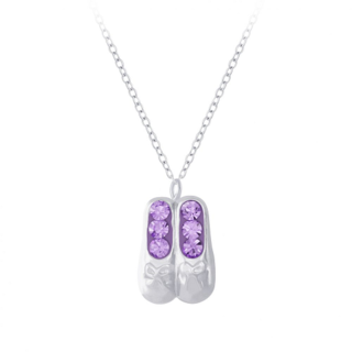 Ballerina Crystal Shoe Necklace