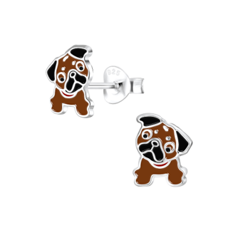 Dog - Bulldog Sterling Silver Earrings