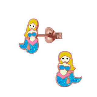 Mermaid - Sterling Silver Earrings Rose Gold