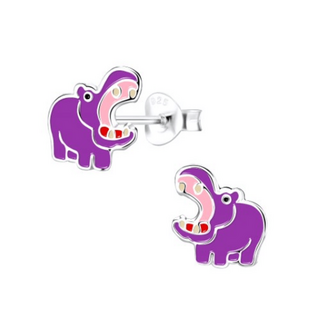 Hippopotumus - Sterling Silver Earrings