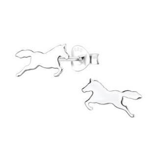 Jumping Horse Sterling Silver Earrings