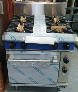 Blue Seal 4 Gas Burner with Electric Convection Oven - New - LPG - $5945 + GST