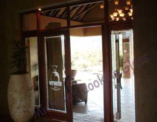 Health Spa: entry doors etched