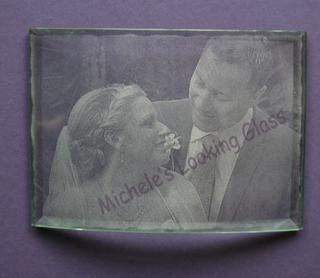 Engraved wedding photo