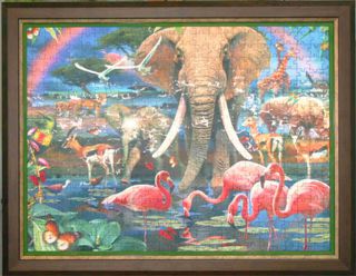 Framed 3-d puzzle with a double frame
