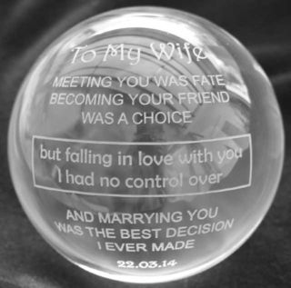 engraved glass ball