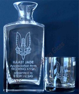 Engraved decanter