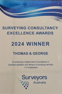 Thomas & George win Surveyors Australia National 2024 Surveying Consultancy Excellence Award (1-10 Employees)