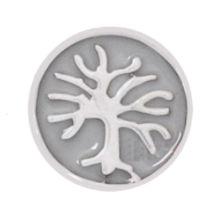 Family Tree Disc Charm - Silver