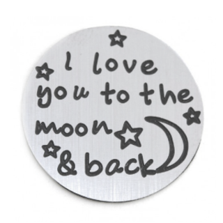 Stainless Steel Living Locket Faceplate - I love you to the moon & back