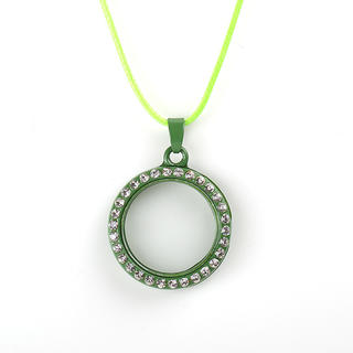 Green Living Locket with Crystals